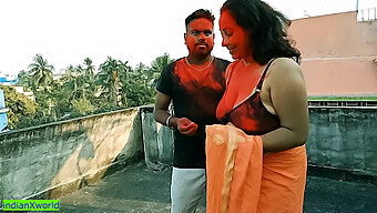 Indian Milfs Indulge In Hardcore Threesome At Holi Festival