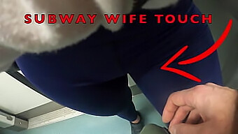 Unseen Fingers Explore My Wife'S Pussy Through Her Leggings On The Subway