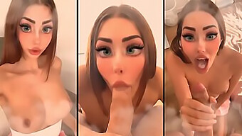 Ahegao Facecutie Face O Muie Neglijentă Și Înghite Sperma