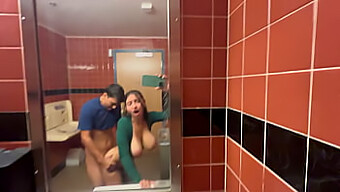 Big Boobed Slut Takes A Creampie In A Public Bathroom