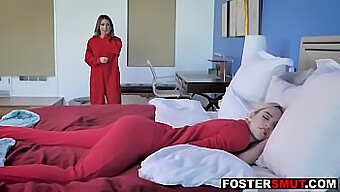 Foster Mother And Daughter Indulge In Sensual Lesbian Intimacy