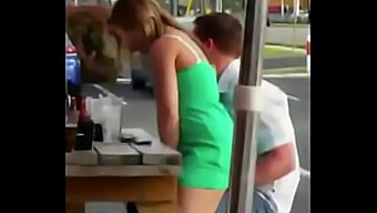 Intense Couple Engages In Public Restroom Sex