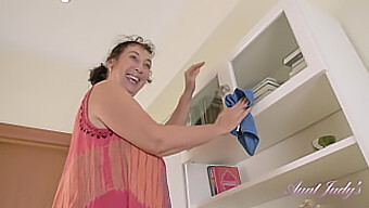 Esmerelda, A Busty Mature Gilf, Gets Up To Mischief While Cleaning.