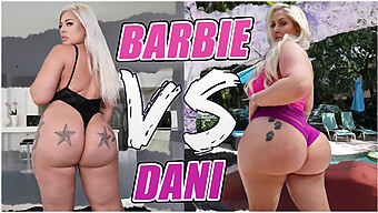 Mz Dani Og Ashley Barbie'S Tit-To-Tail Match I En Interracial Smuk Fed Kvinde Duo