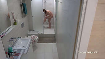 Secretly Watch A Young European Woman Shower