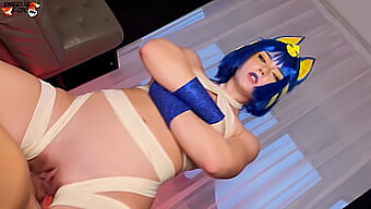 Ankha Meme Cosplayer Se Suja Em Um Vídeo Hardcore Quente