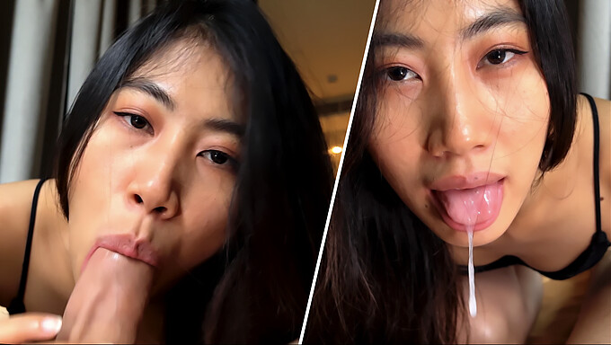 Cô Gái Châu Á Cho Handjob Và Nuốt Tinh Dịch Trong Video Pov