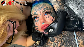 Stunning Tattooed Model Receives Facial Tattoo Enhancement