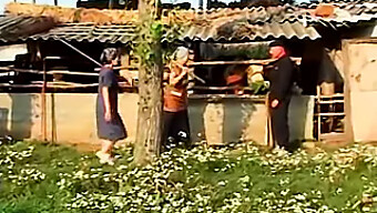 Janet, A Mature Hungarian Woman, Urinates And Engages In Sexual Activity Close To A Barn