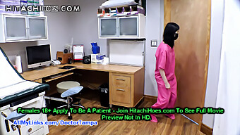 Asian Nurse Alexandria Wu Discreetly Pleasures Herself With A Hitachi Magic Wand In The Exam Room.