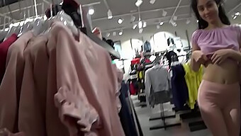 Lesbian Threesome In A Retail Store