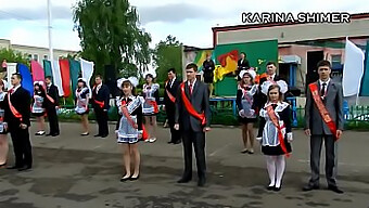 Russian Teen'S Risqué Upskirt Dance In School