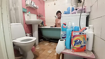 Secretly Recorded My Stepsister Giving Me A Blowjob While Showering